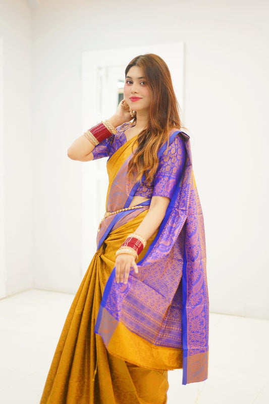 কাঞ্জিভরম কাতান শাড়ি (ব্লাউজ পিসসহ) - CIANARA