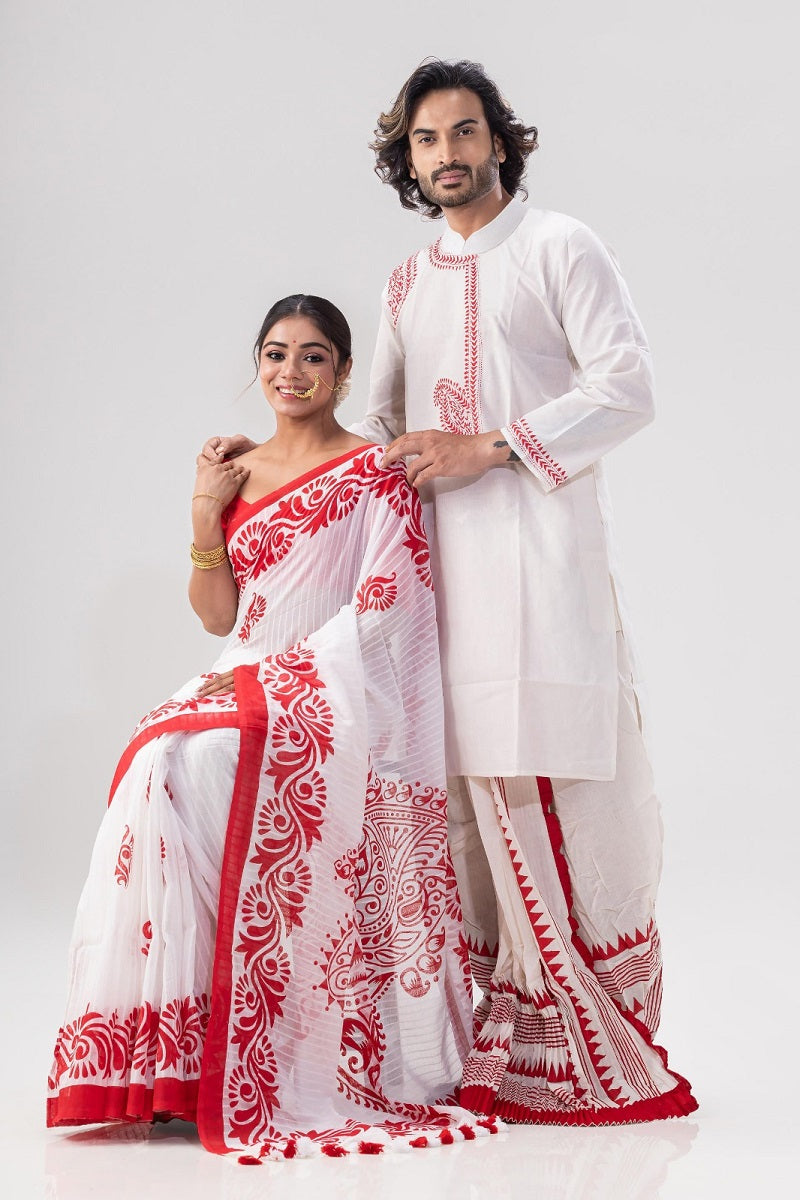 Sharee Panjabi Couple set with Blouse Piece