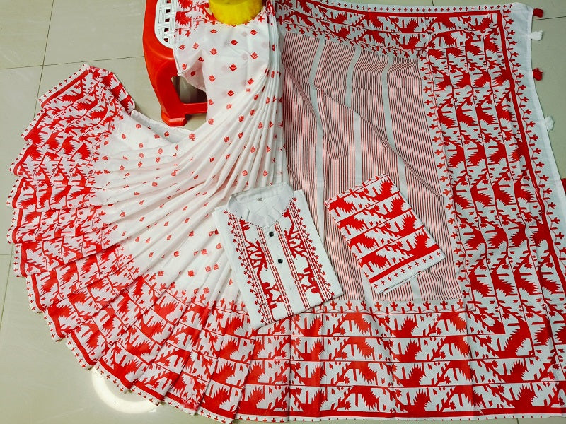 Sharee Panjabi Couple set with Blouse Piece