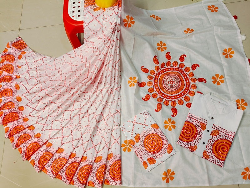 Sharee Panjabi Couple set with Blouse Piece