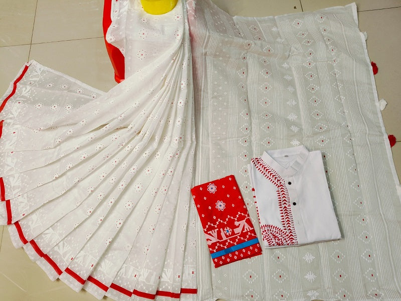 Sharee Panjabi Couple set with Blouse Piece