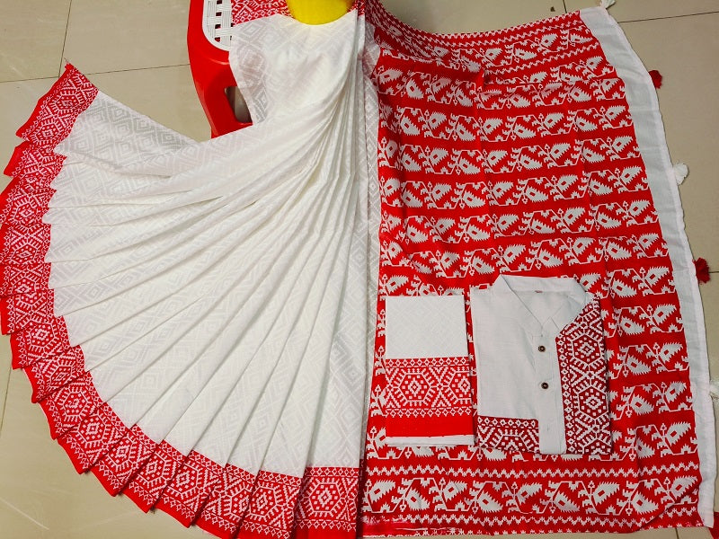 Sharee Panjabi Couple set with Blouse Piece