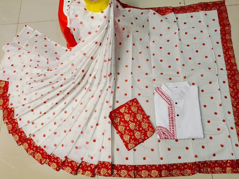 Sharee Panjabi Couple set with Blouse Piece