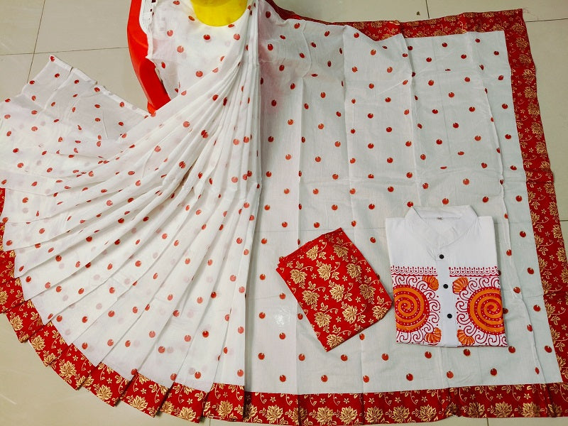 Sharee Panjabi Couple set with Blouse Piece