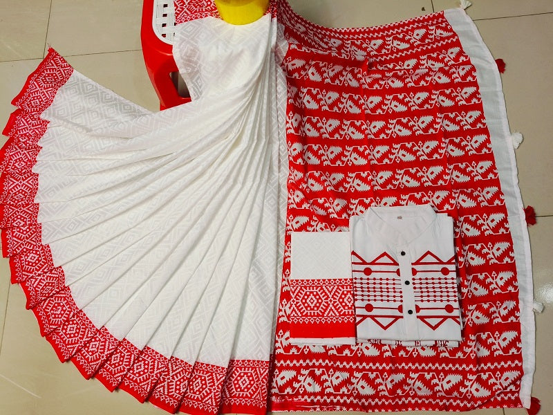 Sharee Panjabi Couple set with Blouse Piece