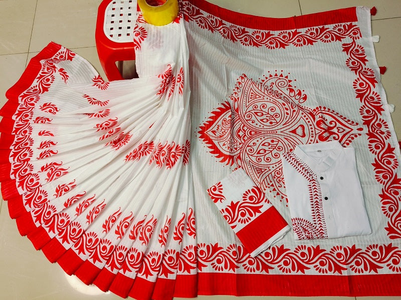 Sharee Panjabi Couple set with Blouse Piece