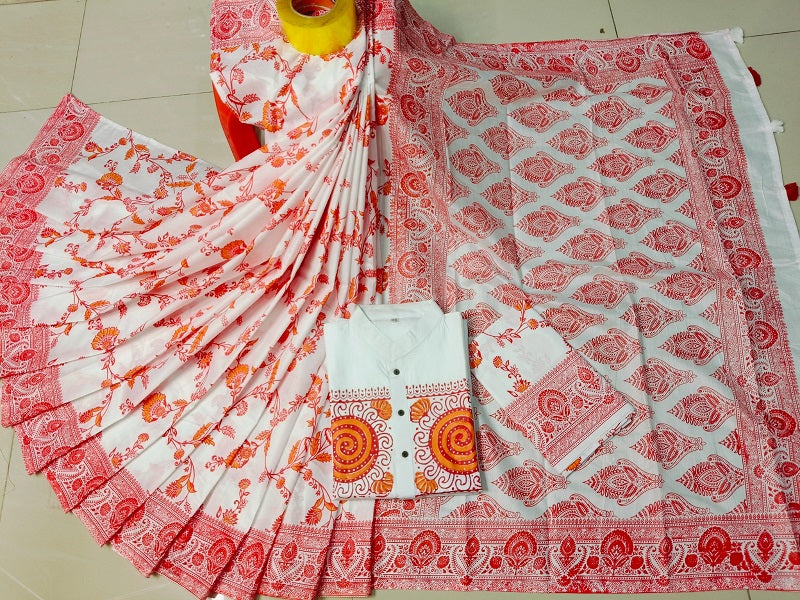 Sharee Panjabi Couple set with Blouse Piece