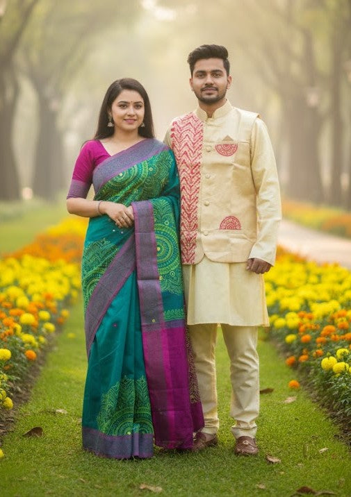 Sharee Panjabi Couple with Koti