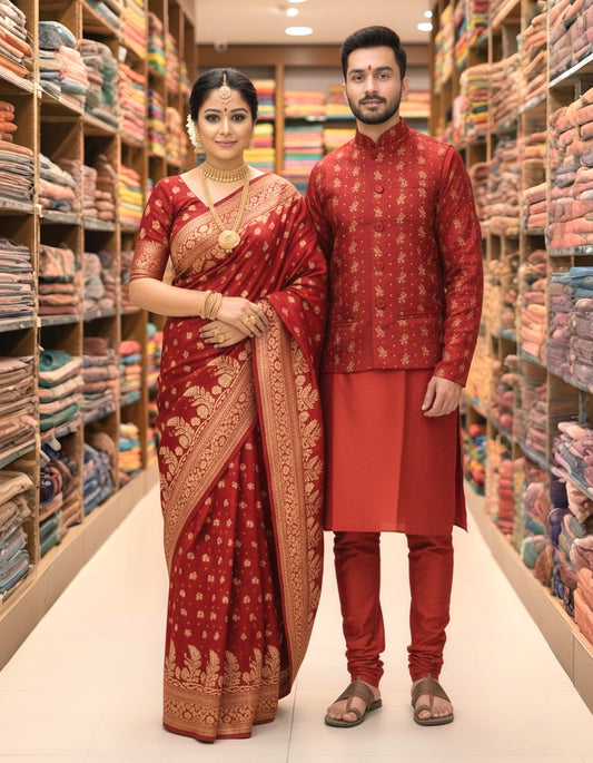 Sharee Panjabi Couple with Koti