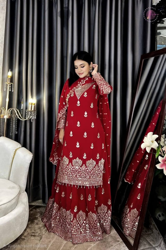 প্রিমিয়াম সফট জর্জেট থ্রি-পিস - CIANARA