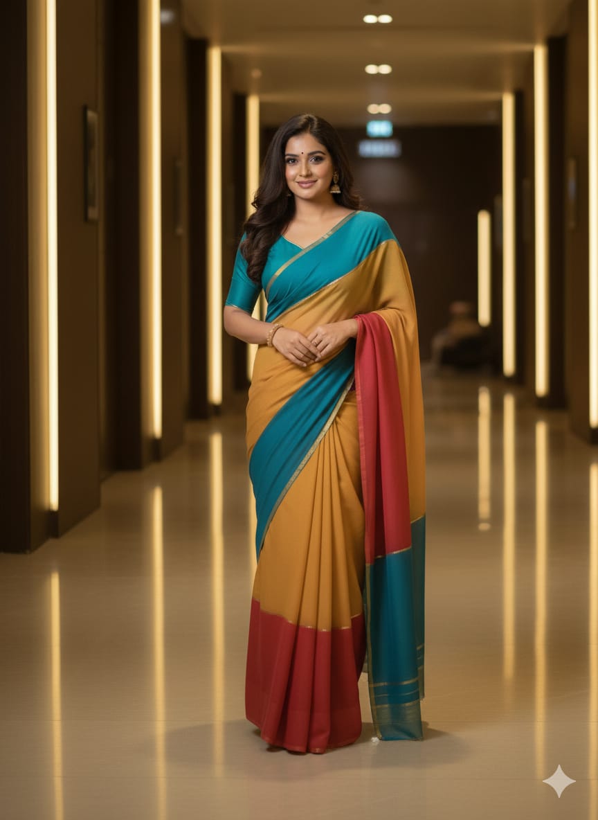 Half Silk Saree with blause pcs - CIANARA