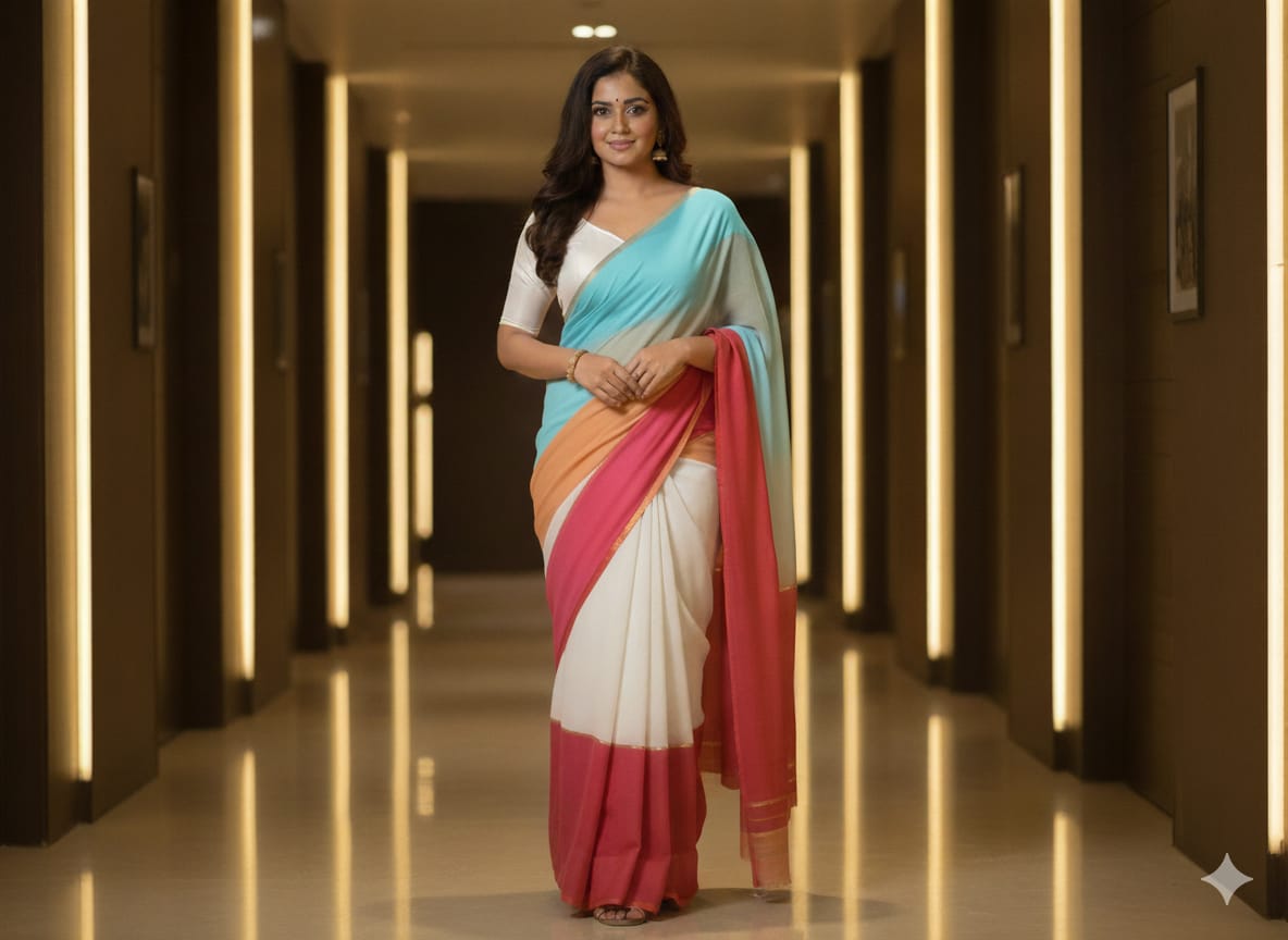 Half Silk Saree with blause pcs - CIANARA