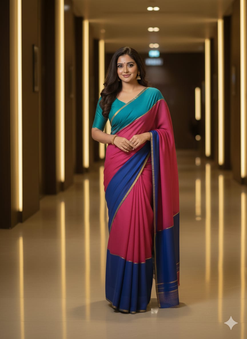 Half Silk Saree with blause pcs - CIANARA